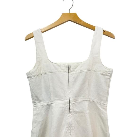 Lulus So Delighted Ivory Denim Corset Seam Mini Dress size Small NWT - Picture 3 of 5